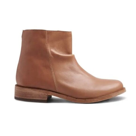 Beek Quail Slouchy Zip Bootie Size 8 Saddle Brown Leather Zipper Handmade NEW - Picture 4 of 16